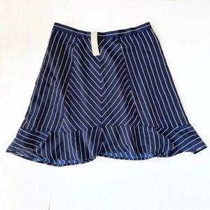 J. Crew Navy and White Striped A-Line Skirt - Size 0 - New With Tags